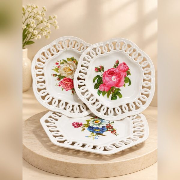 Floral Porcelain Plate Set