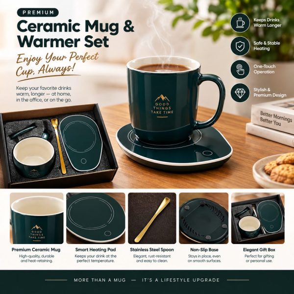 Ceramic Mug and Warmer Set
